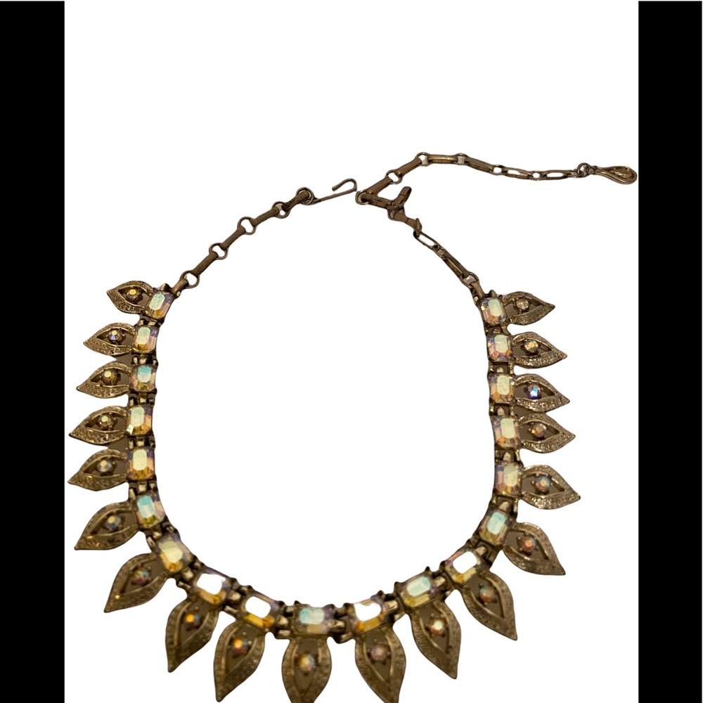 Vintage Rhinestone Teardrop Choker Necklace